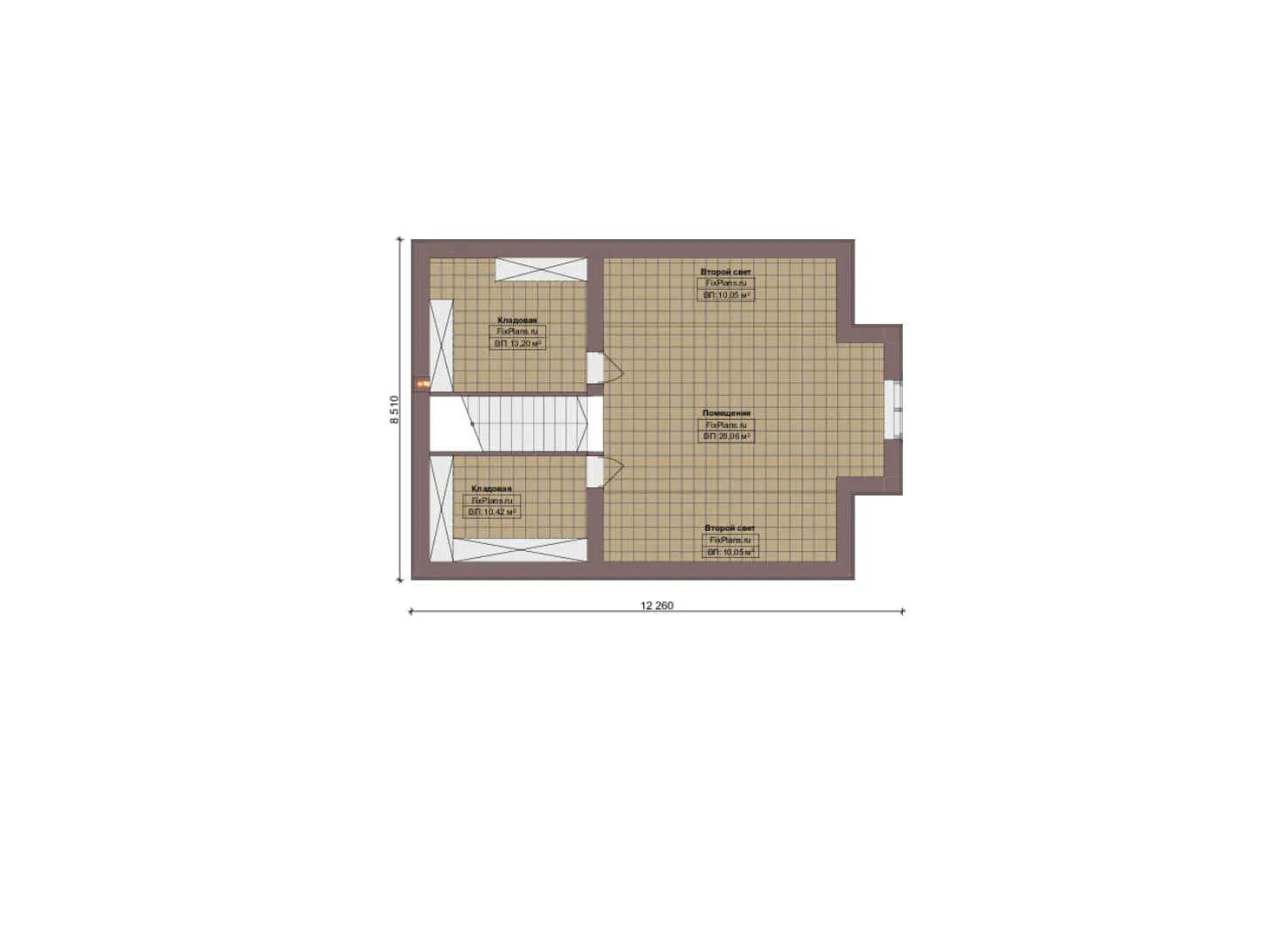 F-19799 - Планы дома с мансардой 21 на 29, площадью 410 м² с террасой, гаражом на 2 машины и 3 спальнями