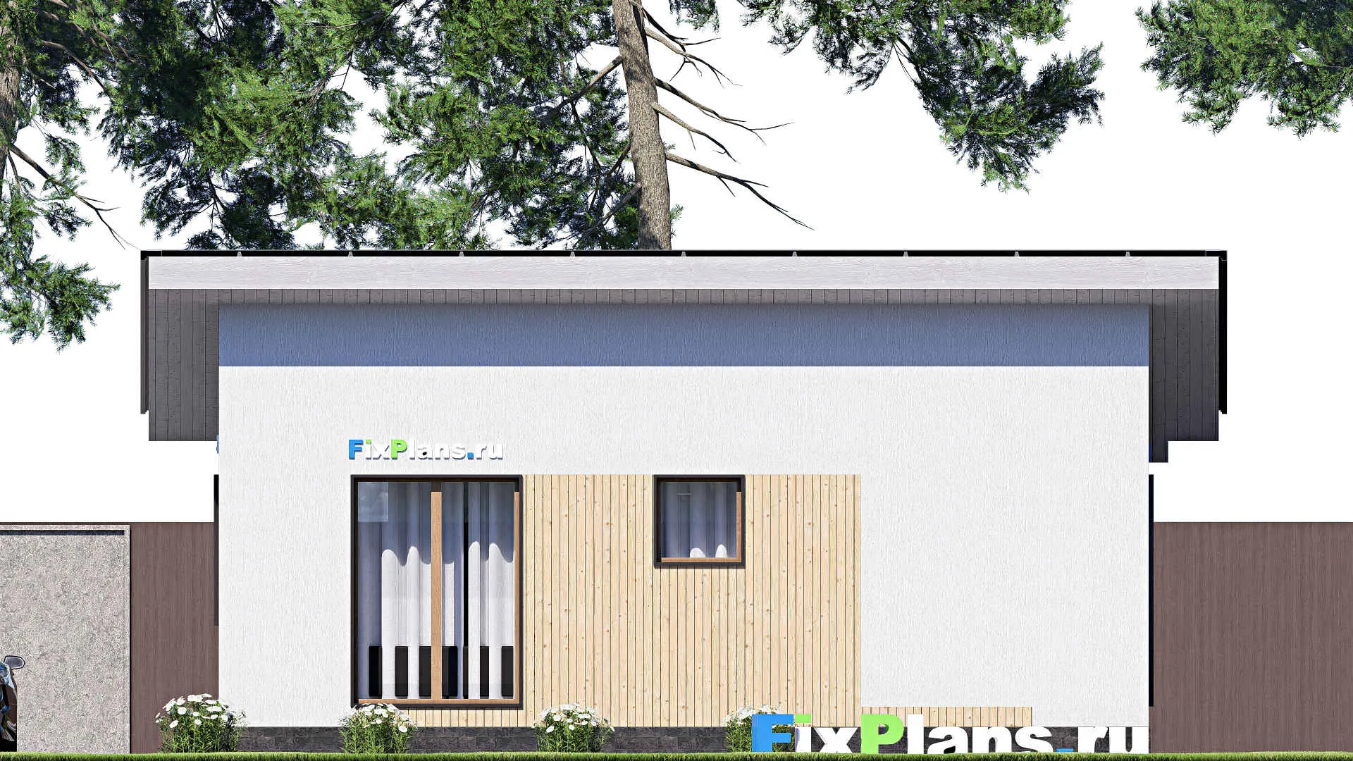 F-18611 - Проект одноэтажного дома 8 на 10, площадью 50 м² с 2 спальнями