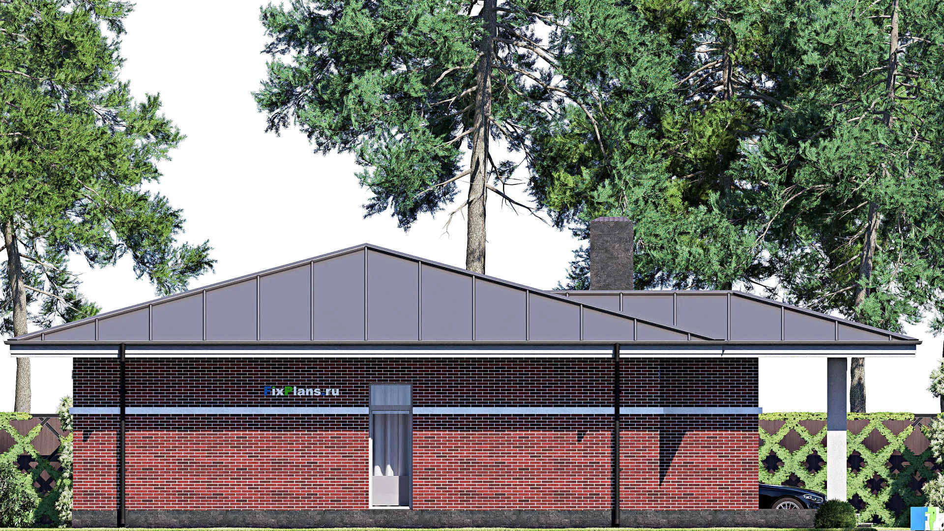 F-18332 - Проект одноэтажного дома 14 на 16, площадью 150 м² с 3 спальнями