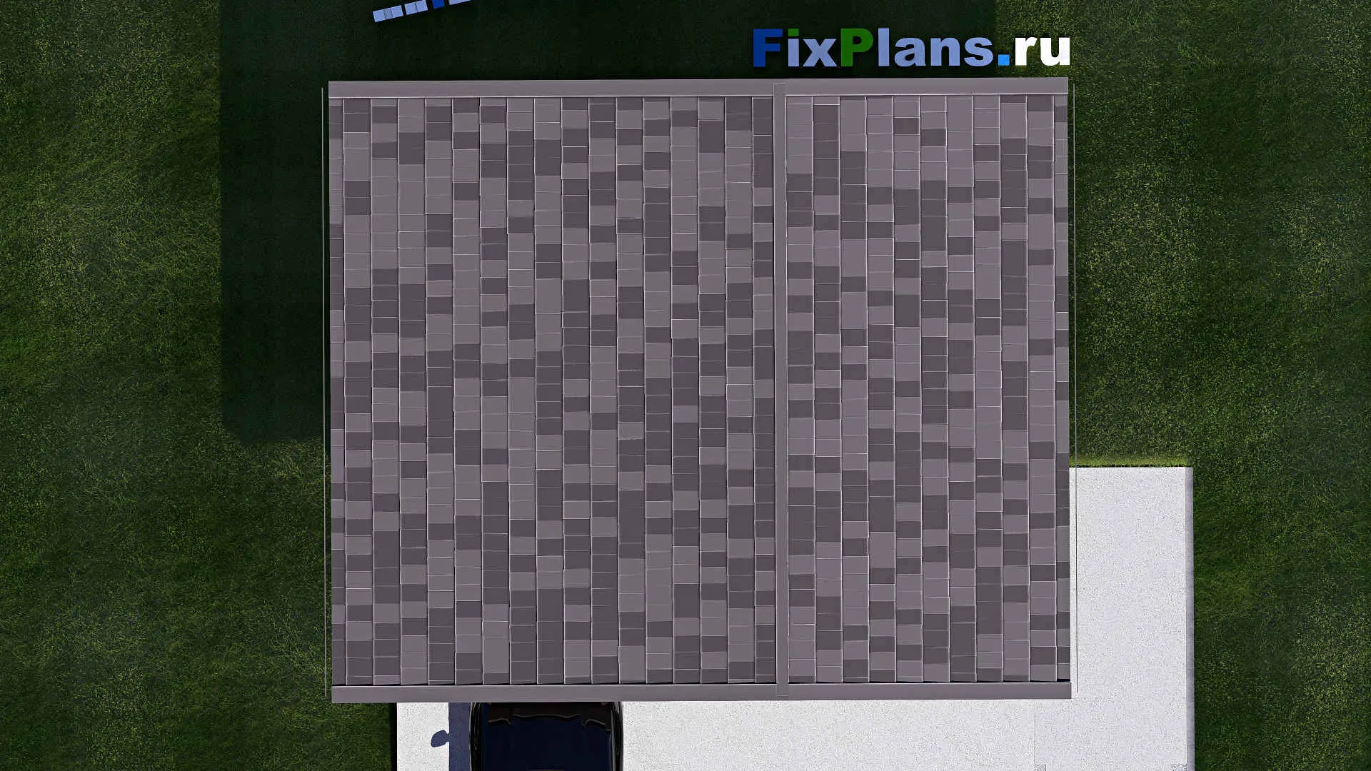 F-20033 - Проект гаража из газобетона 7 на 8, площадью 20 м² на 1 машиноместо