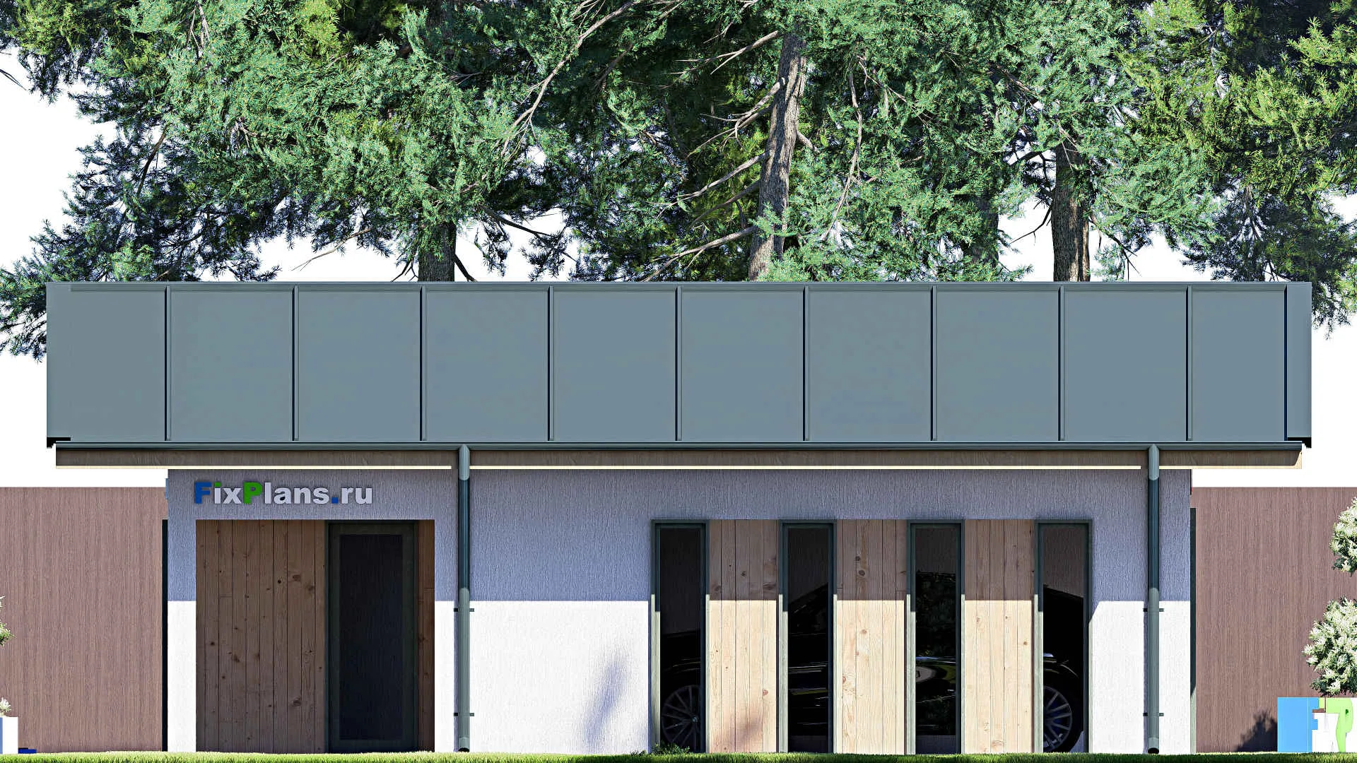 F-21104 - Проект гаража 8 на 9, площадью 60 м² на 2 машиноместа