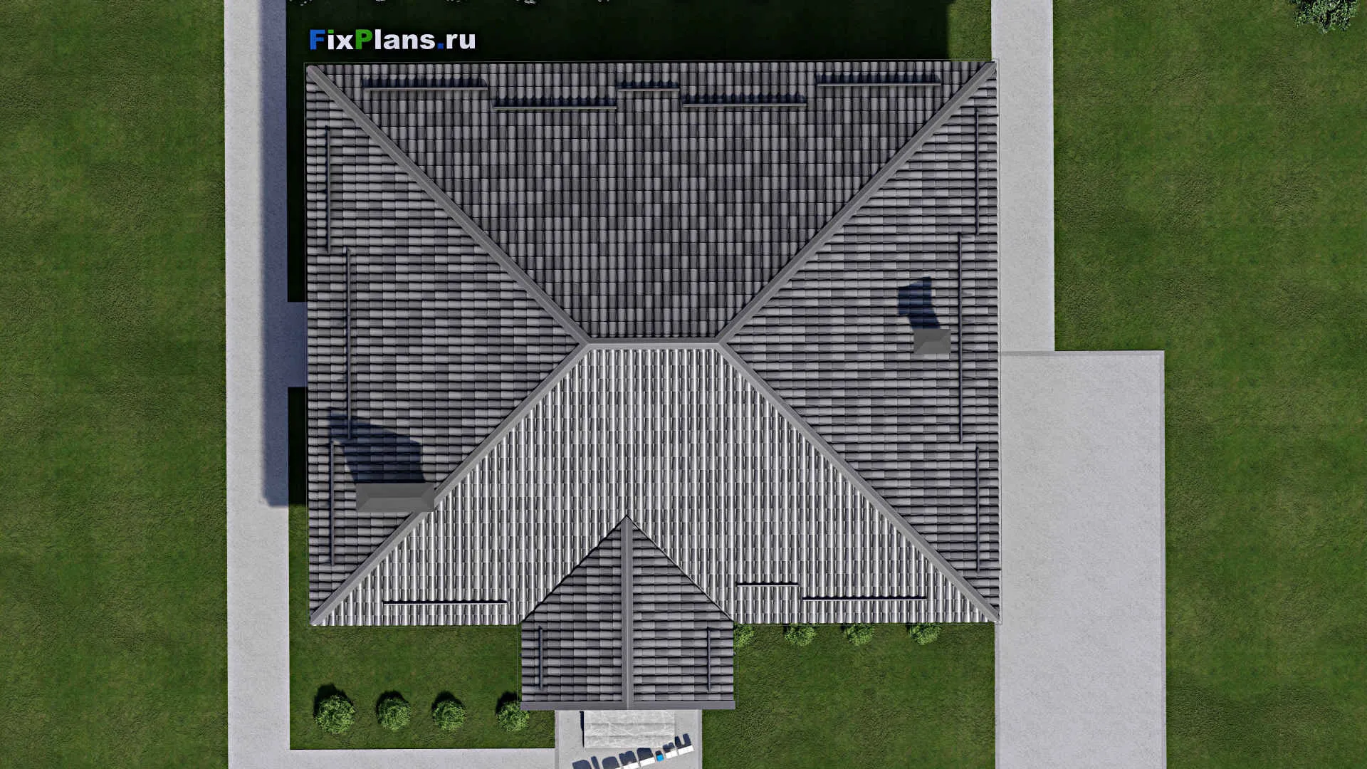 F-5903 - Проект одноэтажного дома 15 на 16, площадью 160 м² с 4 спальнями