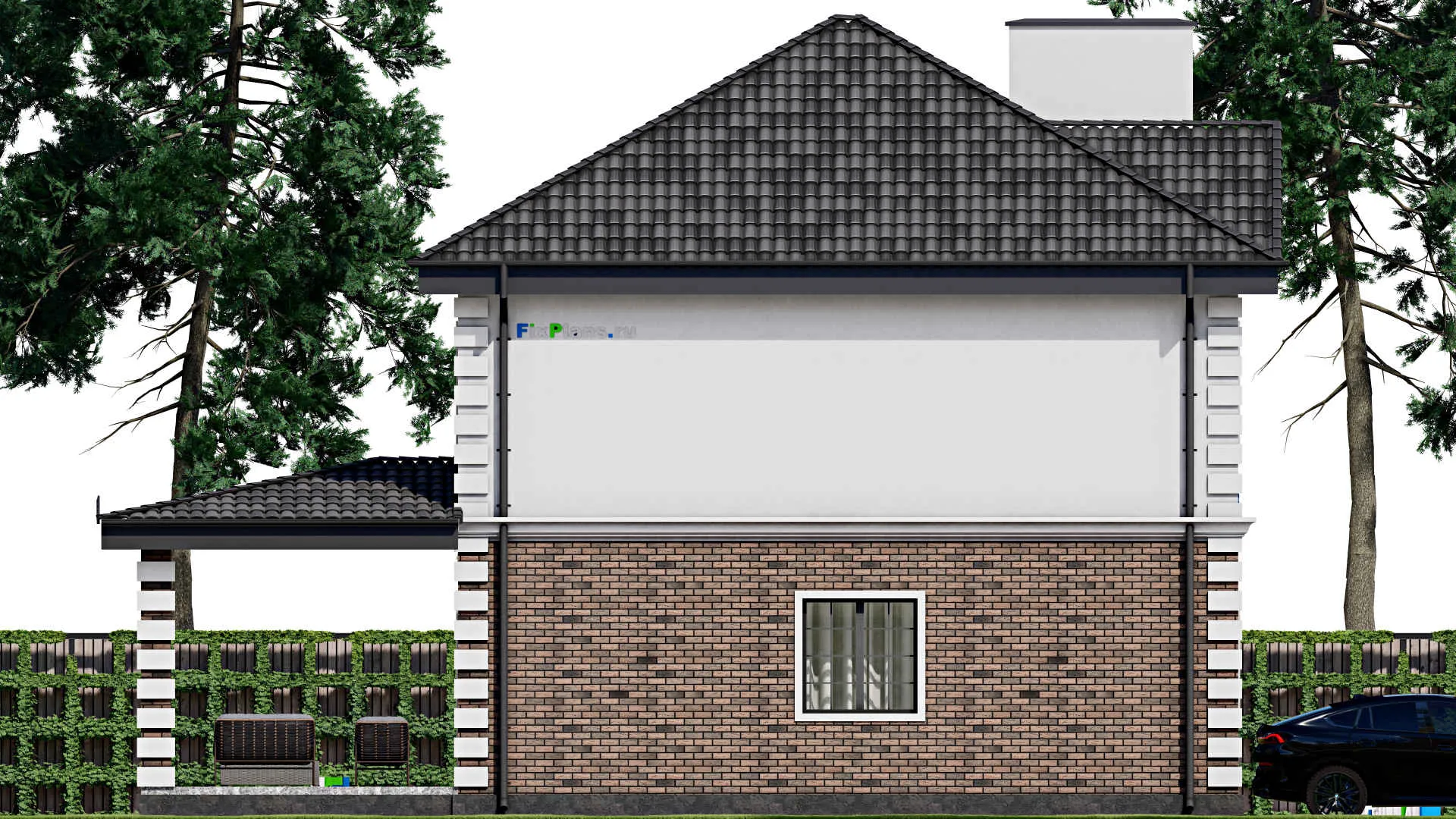 F-1619 - Проект двухэтажного дома 10 на 10, площадью 160 м² с террасой и 3 спальнями