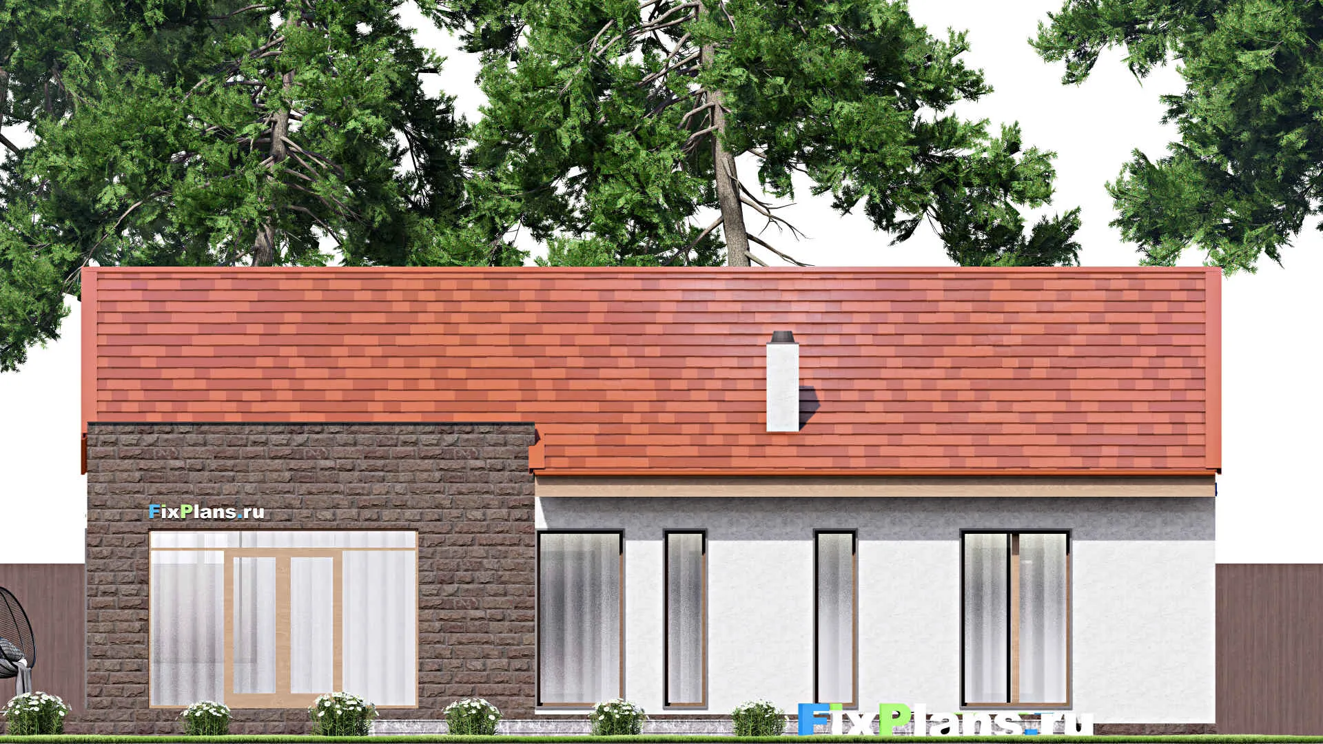 F-16127 - Проект дома с мансардой 15 на 18, площадью 200 м² с террасой и 4 спальнями