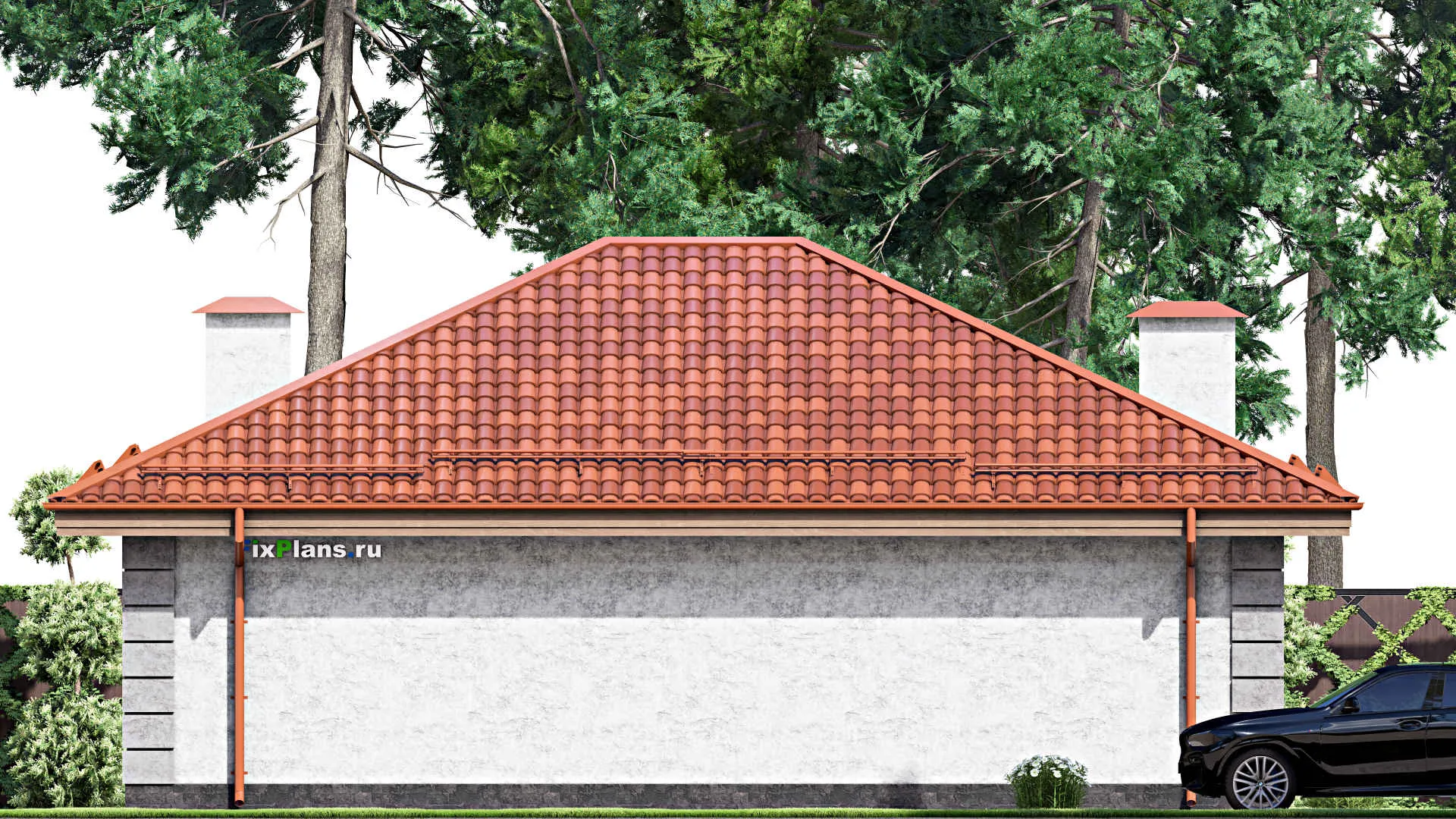 F-14786 - Проект одноэтажного дома 13 на 14, площадью 130 м² с 2 спальнями