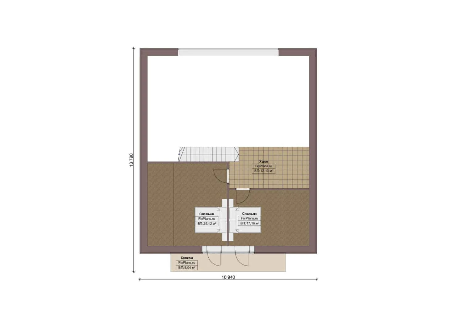F-16703 - Планы дома с мансардой 11 на 18, площадью 220 м² с террасой, балконом и 4 спальнями