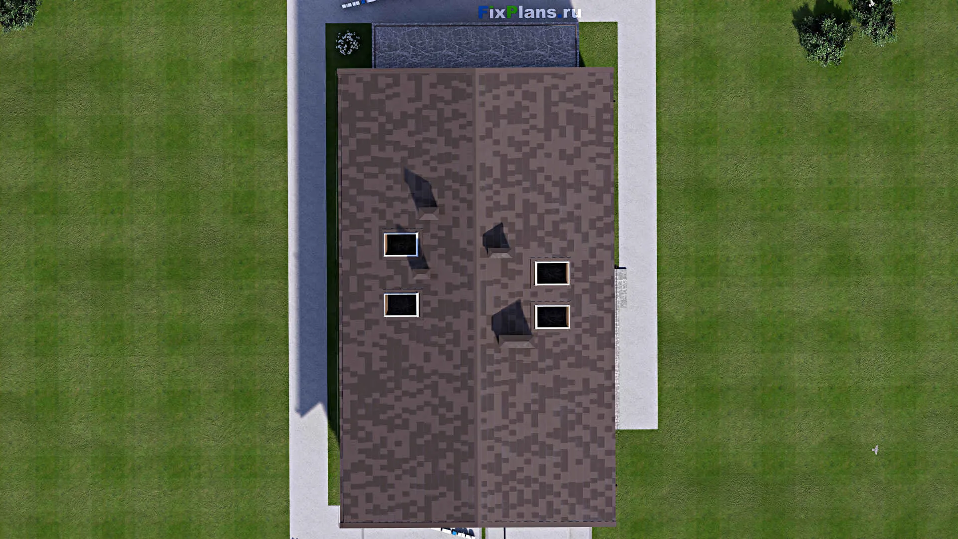 F-14309 - Проект дома с мансардой 11 на 19, площадью 280 м² с террасой, балконом, гаражом на 1 машину и 4 спальнями