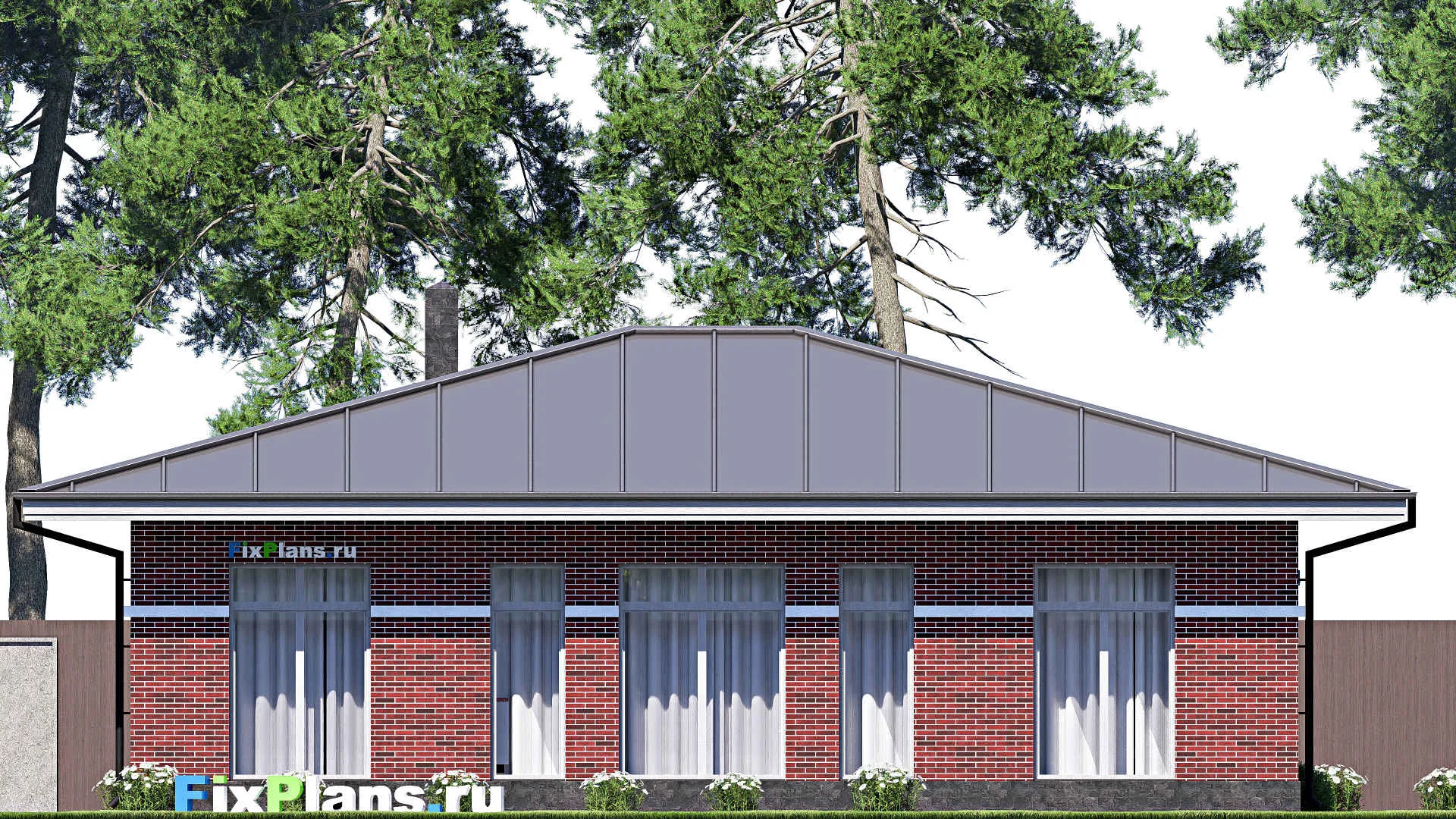 F-18332 - Проект одноэтажного дома 14 на 16, площадью 150 м² с 3 спальнями