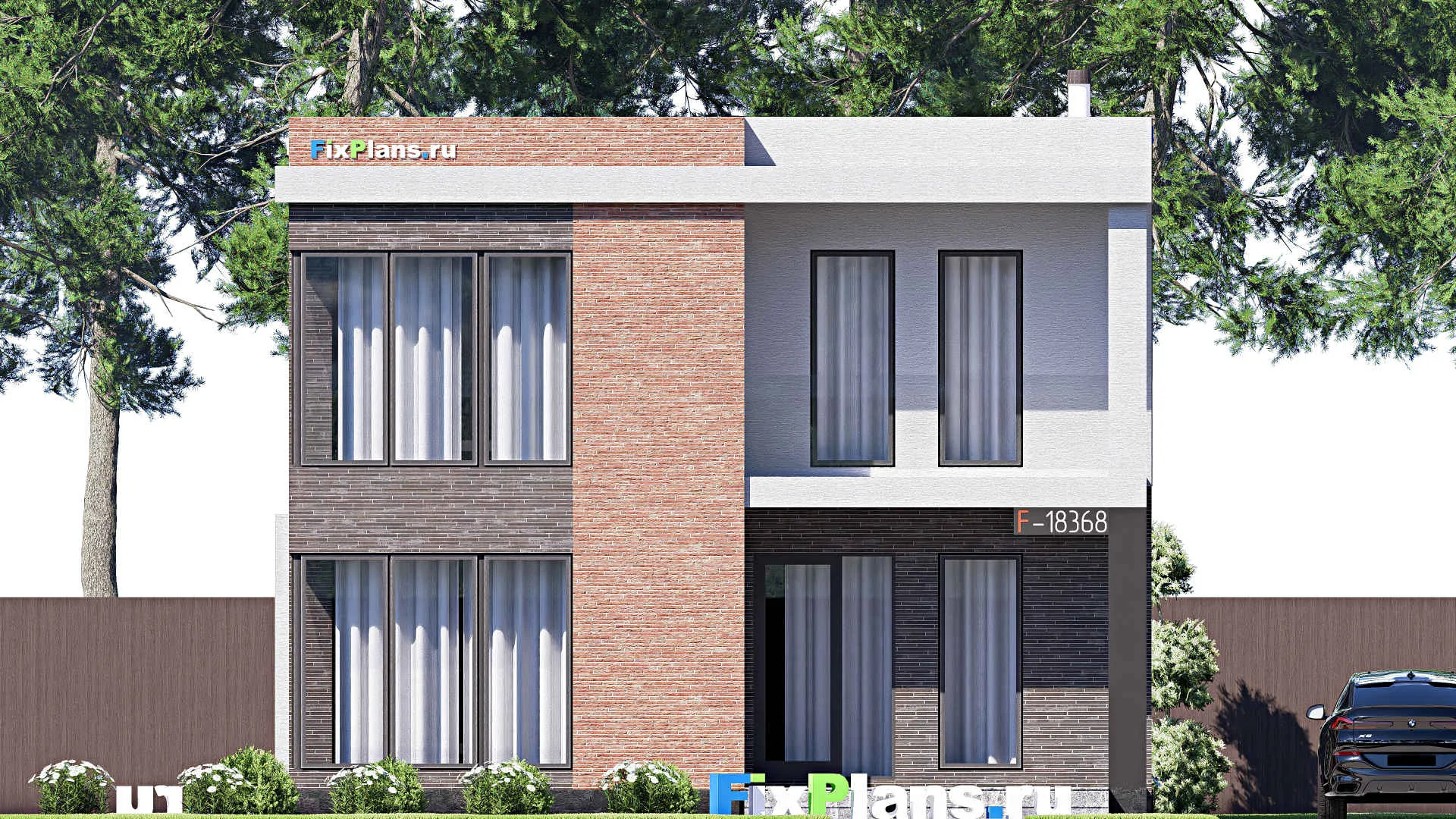 F-18368 - Проект двухэтажного дома 10 на 13, площадью 170 м² с балконом и 4 спальнями