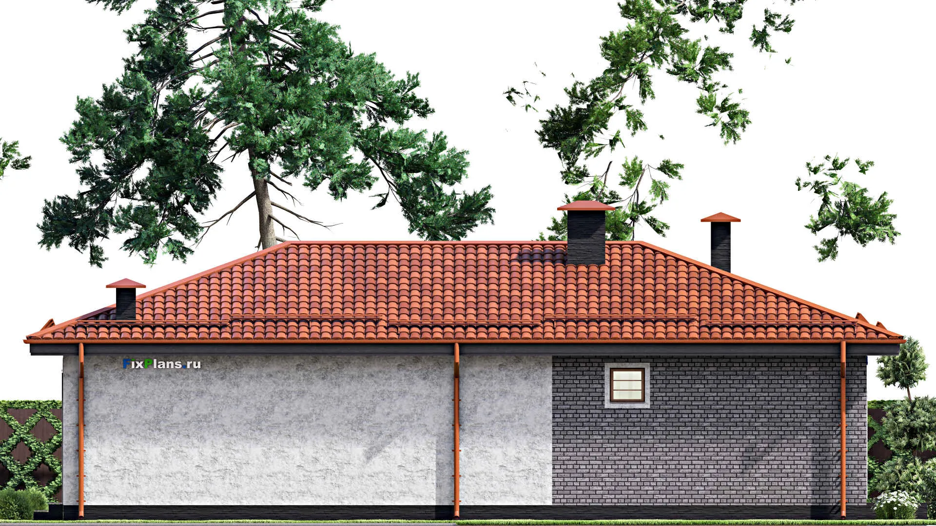 F-15416 - Проект бани 10 на 15, площадью 120 м² с комнатой отдыха, терассой, санузлом и спальней