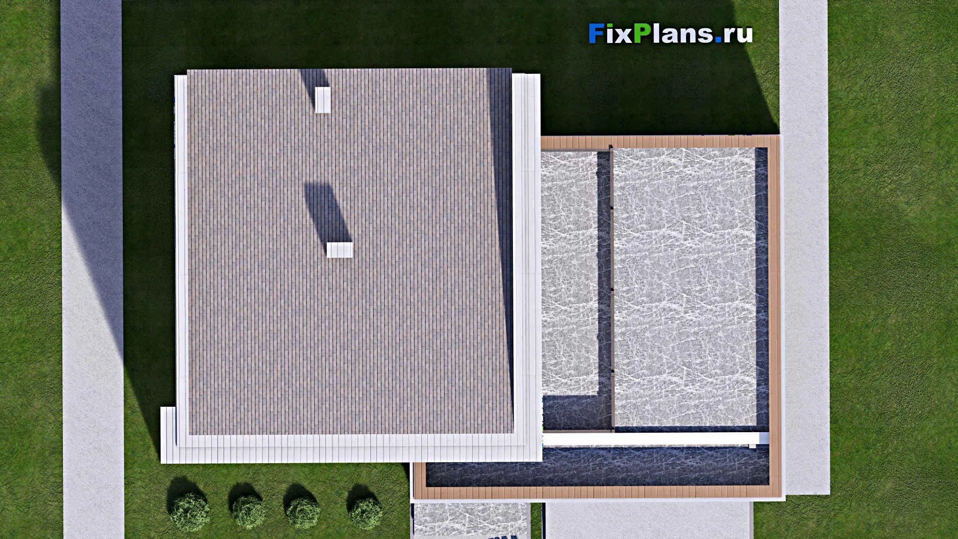 F-13463 - Проект двухэтажного дома 11 на 15, площадью 190 м² с балконом, гаражом на 2 машины и 3 спальнями