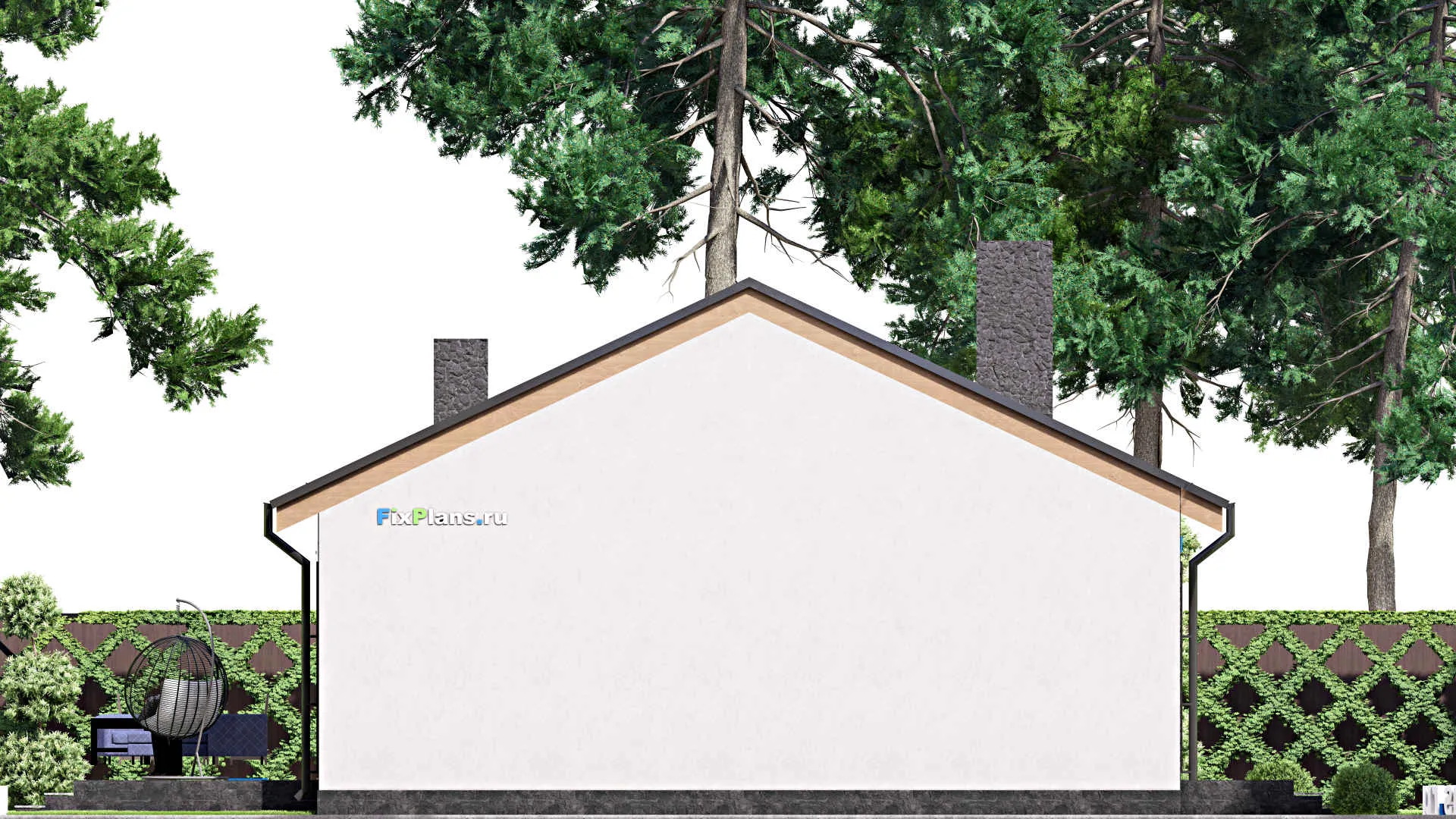 F-15794 - Проект одноэтажного дома 15 на 18, площадью 210 м² с террасой и 3 спальнями