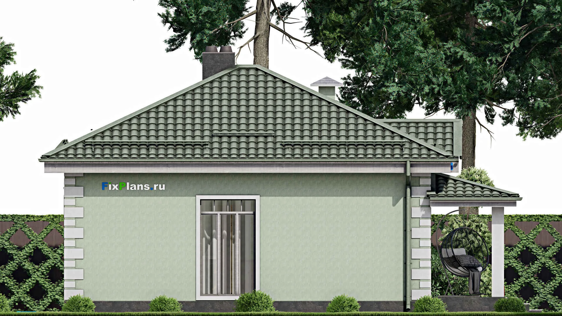 F-2690 - Проект одноэтажного дома 9 на 9, площадью 70 м² с 2 спальнями