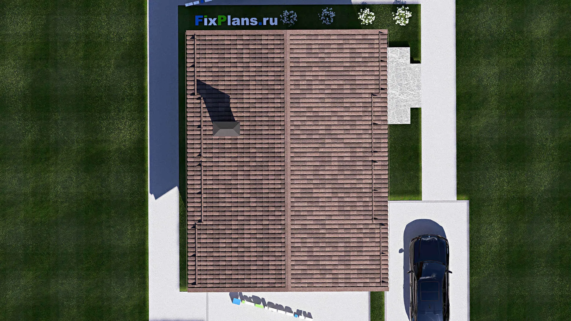 F-17603 - Проект дома с мансардой 11 на 12, площадью 150 м² с террасой и 2 спальнями