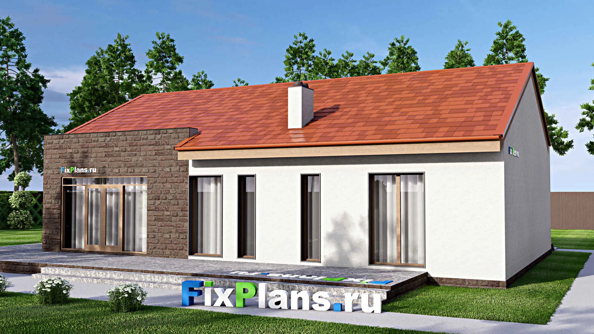 F-16127 - Проект дома с мансардой 15 на 18, площадью 200 м² с террасой и 4 спальнями