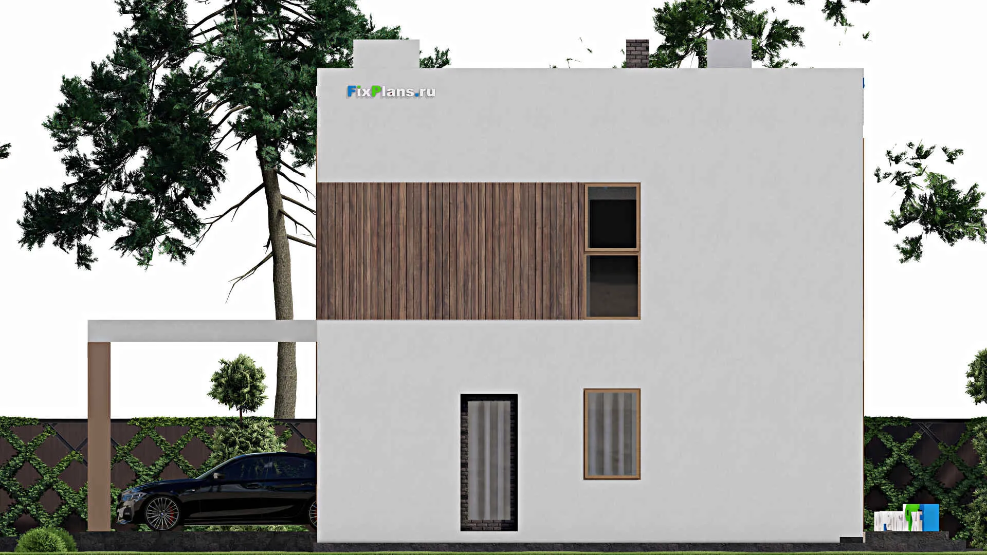 F-4931 - Проект двухэтажного дома 16 на 20, площадью 360 м² с террасой и 4 спальнями
