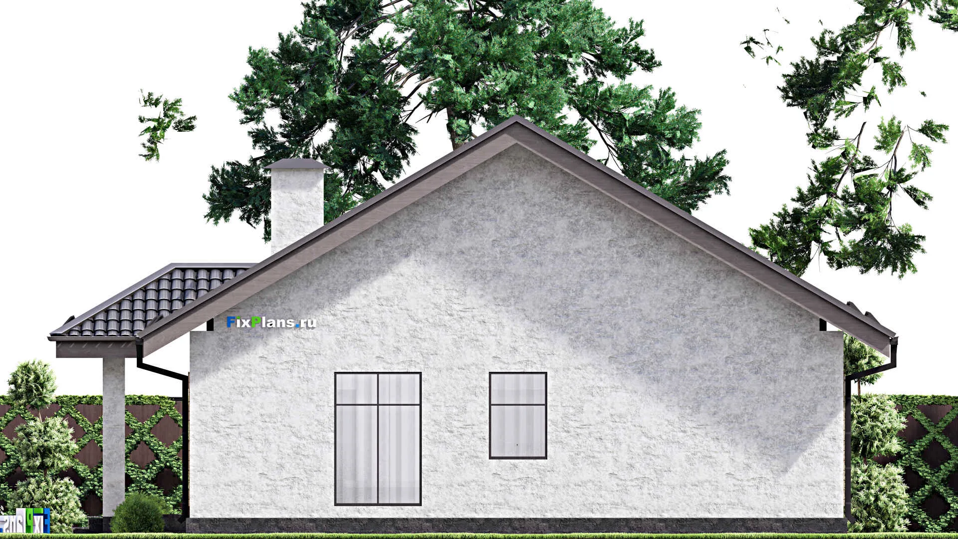 F-12995 - Проект одноэтажного дома 13 на 19, площадью 180 м² с 4 спальнями