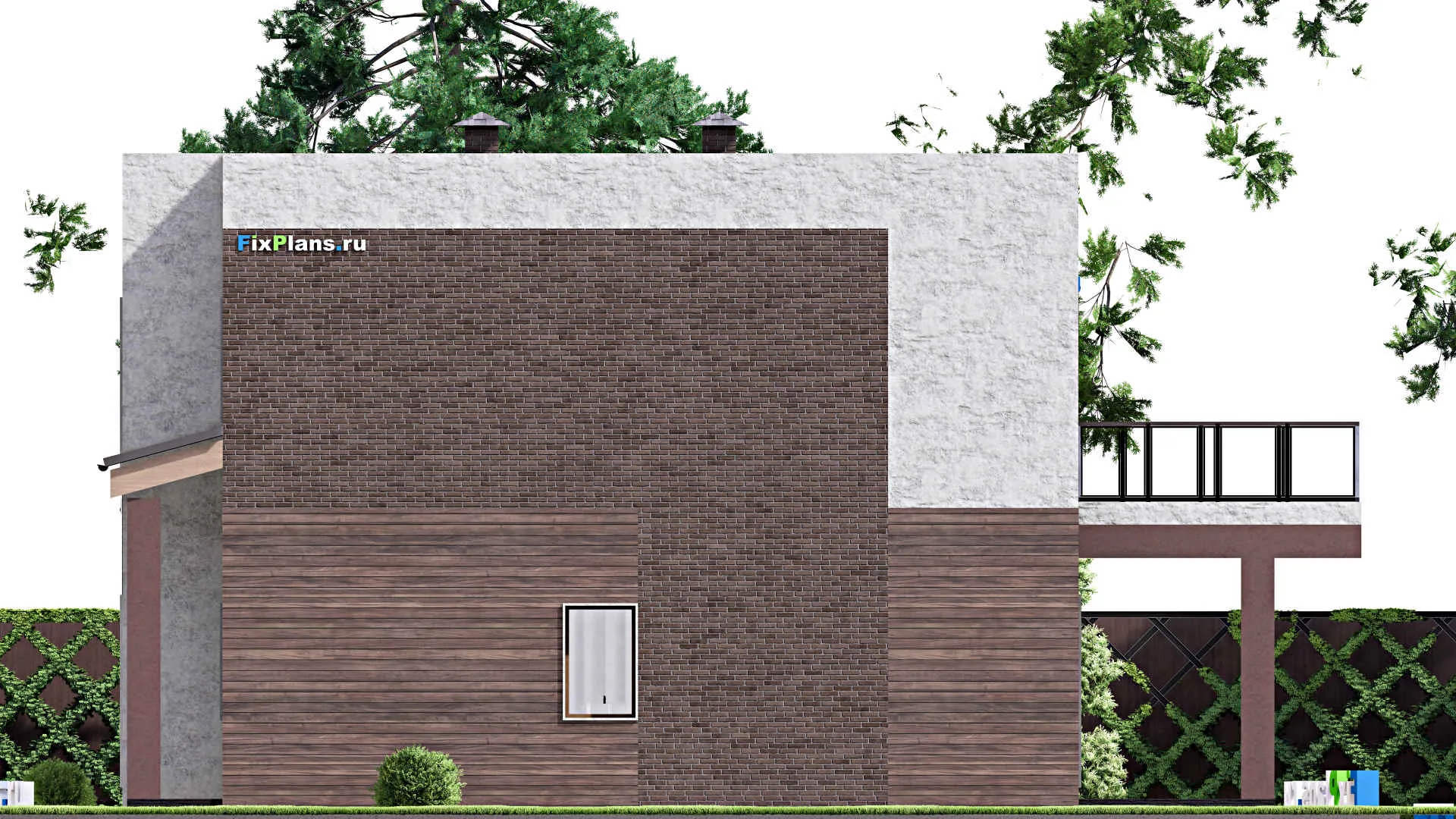 F-13616 - Проект двухэтажного дома 10 на 14, площадью 200 м² с террасой, балконом и 3 спальнями