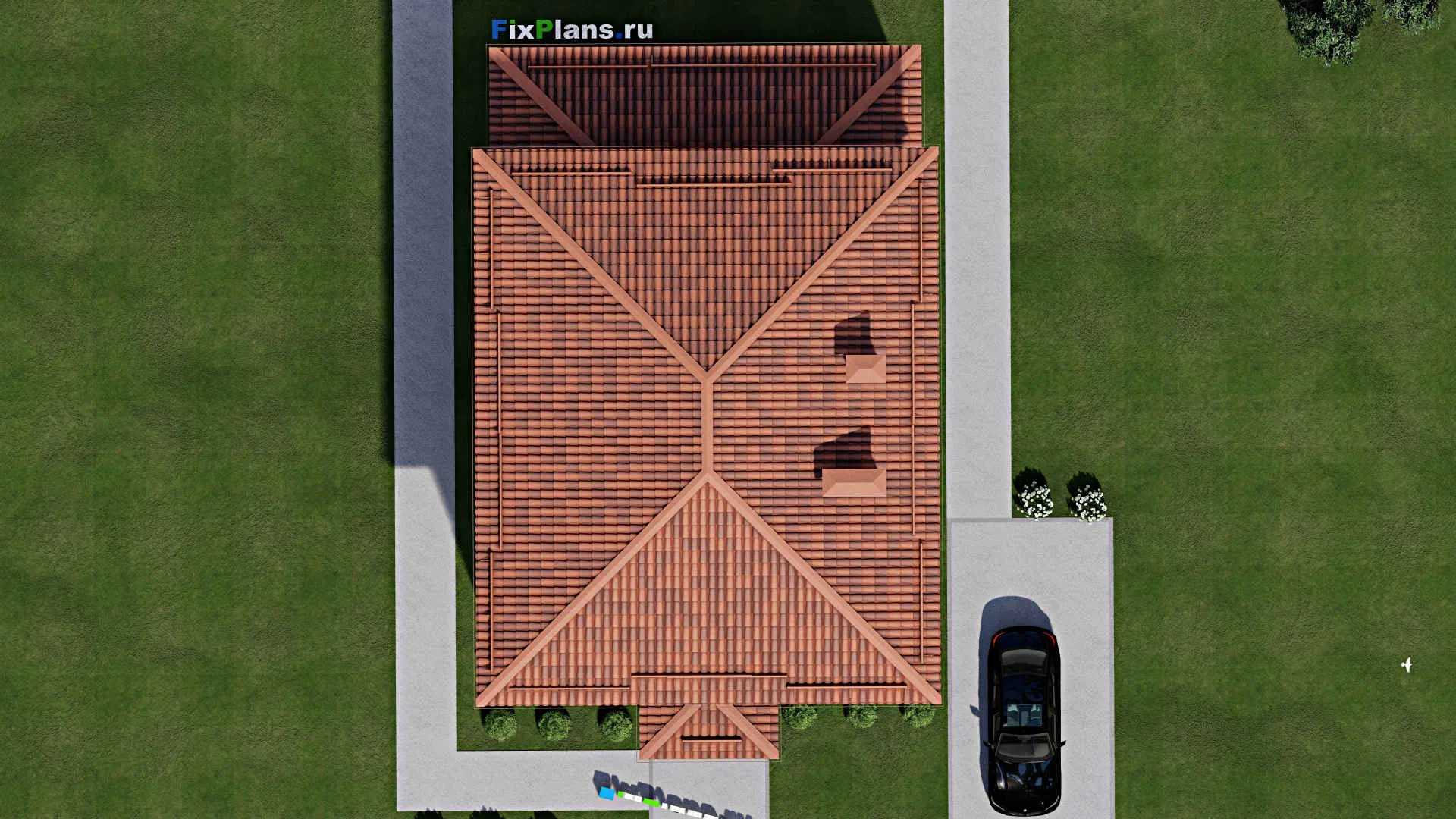 F-9413 - Проект двухэтажного дома 10 на 17, площадью 210 м² с террасой и 5 спальнями