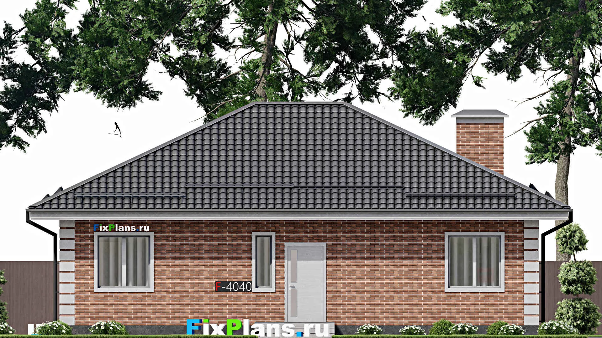 F-4040 - Проект одноэтажного дома 11 на 14, площадью 120 м² с 2 спальнями