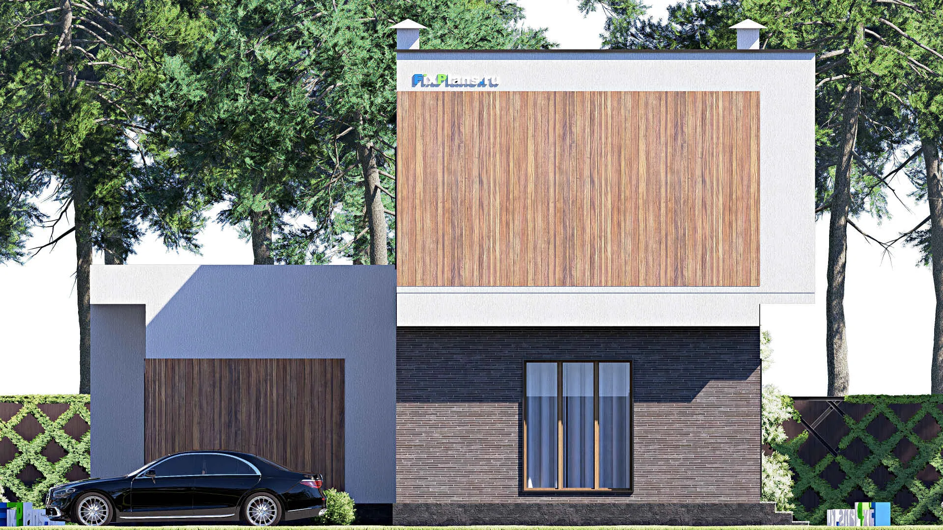 F-17855 - Проект двухэтажного дома 12 на 13, площадью 160 м² с балконом и 4 спальнями