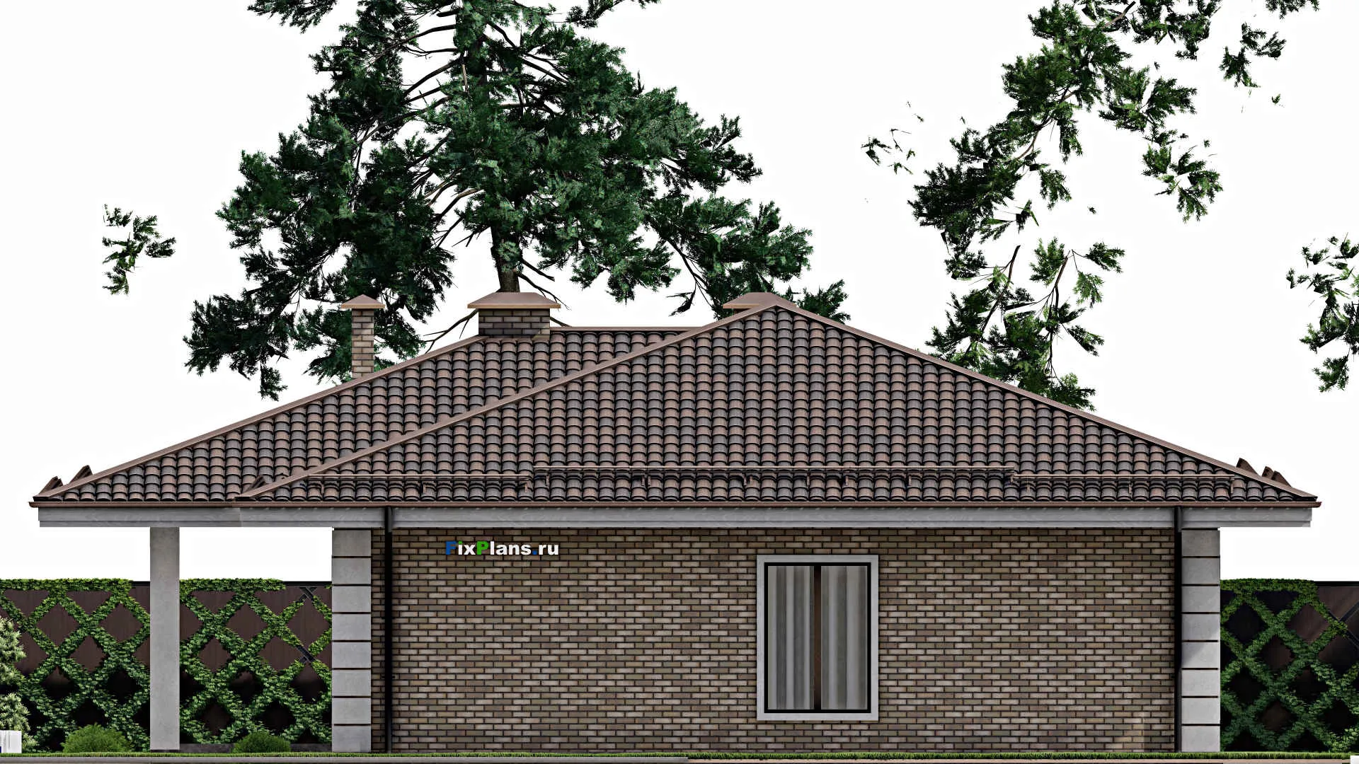 F-9368 - Проект одноэтажного дома 15 на 18, площадью 190 м² с 4 спальнями